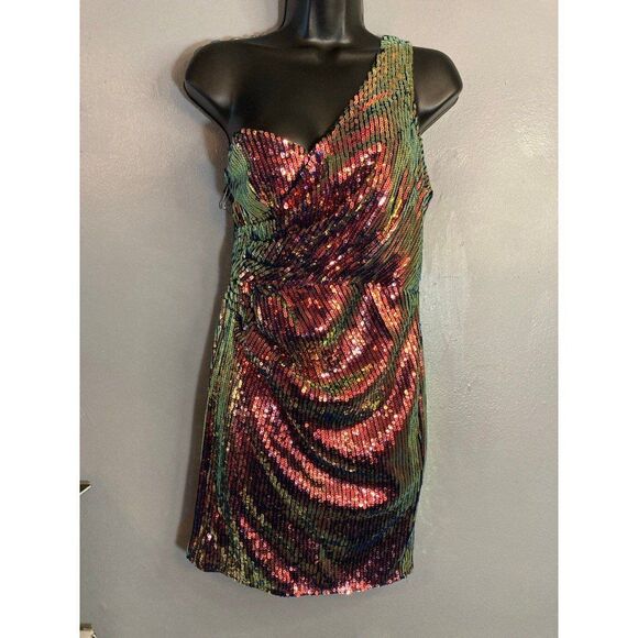 Hot & Delicious Dresses & Skirts - Hot & Delicious one shoulder sequin mini dress